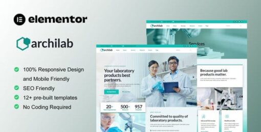 ArchiLab – Research & Laboratory Elementor Pro Template Kit