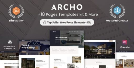 Archo – Architecture & Interior Elementor Template Kit