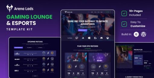 Arena Lads – Esports & Gaming Elementor Template Kit