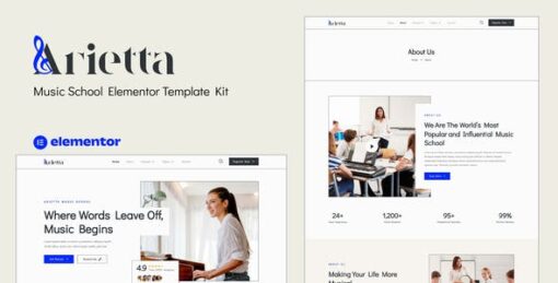 Arietta – Music School Elementor Template Kit