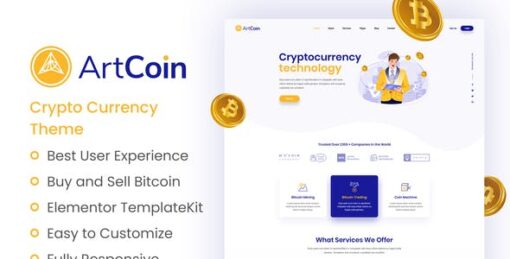 ArtCoin | Bitcoin & Cryptocurrency Elementor Template Kit