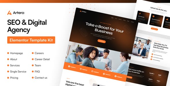 Artera – SEO & Digital Agency Elementor Pro Template Kit Artera – SEO & Digital Agency Elementor Pro Template Kit
