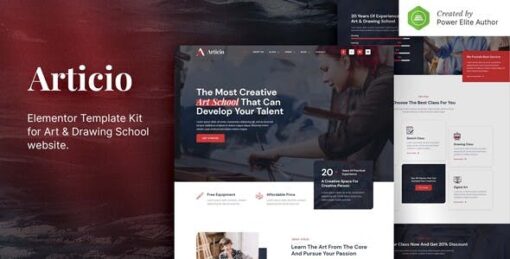 Articio – Art & Drawing School Elementor Template Kit