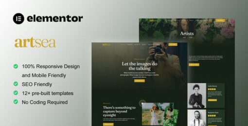 Artsea – Photography & Art Gallery Elementor Template Kit