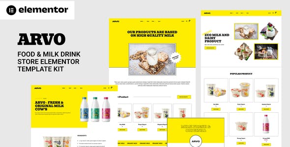 Arvo – Food & Milk Drink Store Elementor Template Kit Arvo – Food & Milk Drink Store Elementor Template Kit