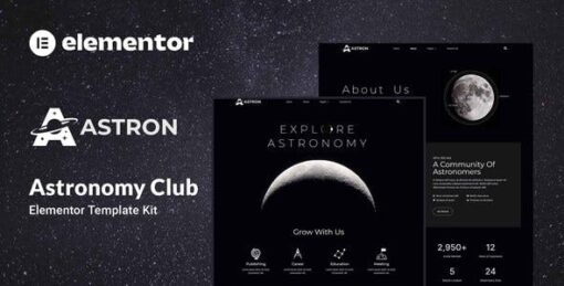 Astron – Astronomy Elementor Template Kit