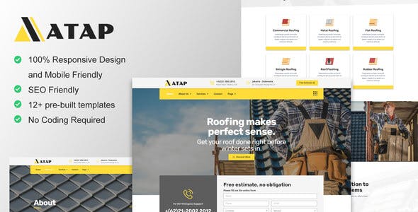 Atap – Roofing Service & Construction Elementor Template Kit Atap – Roofing Service & Construction Elementor Template Kit
