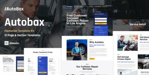 Autobax – Car Body Repair Shop Elementor Pro Template Kit