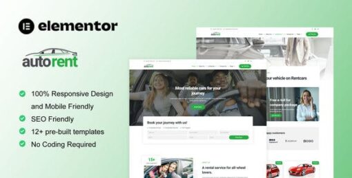 AutoRent – Car Rental Service Elementor Template Kit