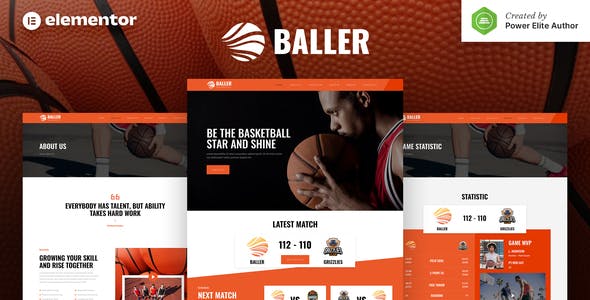 Baller – Basketball Team & Sports Club Elementor Template Kit Baller – Basketball Team & Sports Club Elementor Template Kit