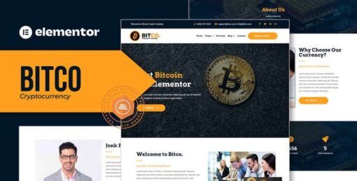 Bitco – Bitcoin & Cryptocurrency Elementor Template Kit