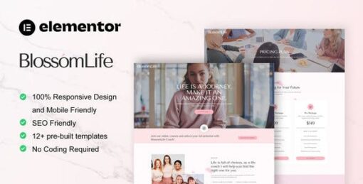 BlossomLife – Woman Life Coach & Consulting Elementor Template Kit