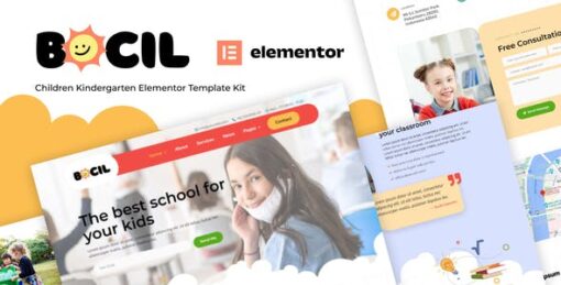 Bocil – Children Kindergarten Elementor Template Kit