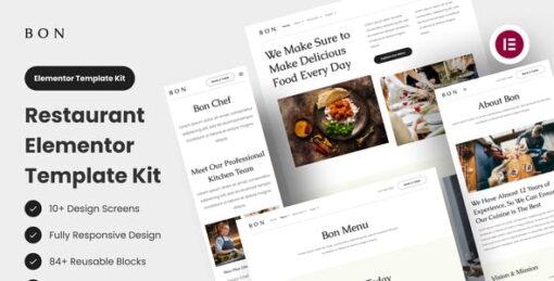 Bon – Restaurant Elementor Template Kit