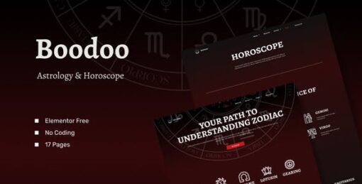 Boodoo – Astrology & Horoscope Elementor Template Kit