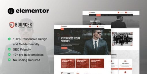 Bouncer – Bodyguard & Security Agency Elementor Template Kit