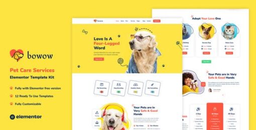 Bowow – Pet Care Services Elementor Template Kit