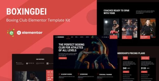 Boxingdei – Boxing Club Elementor Pro Template Kit