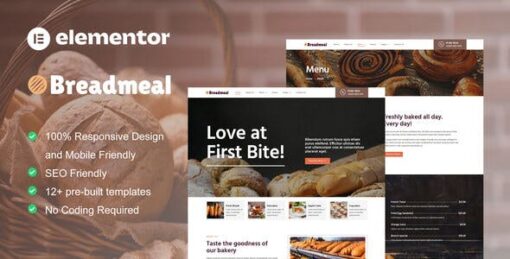 BreadMeal – Bakery & Cake Elementor Template Kit