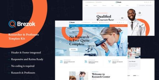 Brezok – Academic Research & STEM Elementor Template Kit