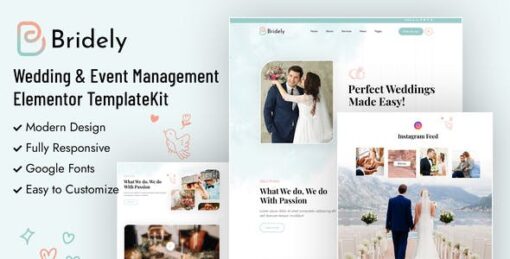 Bridely | Wedding & Event Management Elementor Template Kit