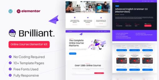 Brilliant – Online Course Elementor Pro Template Kit