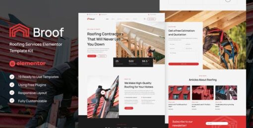 Broof – Roofing Services Elementor Template Kit
