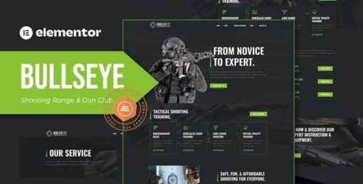 Bullseye – Shooting Range & Gun Club Elementor Template Kit