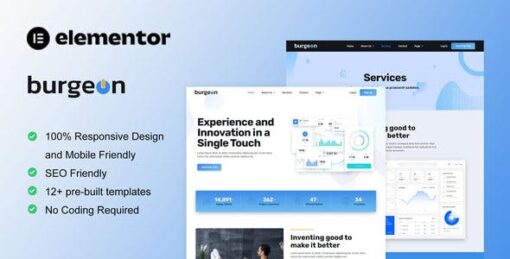 Burgeon – Tech Startup Business Elementor Template Kit