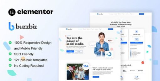 BuzzBiz – Social Media Marketing Agency Elementor Pro Template Kit