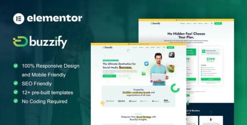 Buzzify – Social Media Marketing Agency Elementor Template Kit