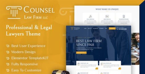 Counsel – Law Firm Elementor Template Kit