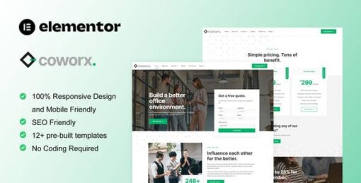 Coworx – Coworking Space & Virtual Office Elementor Template Kit