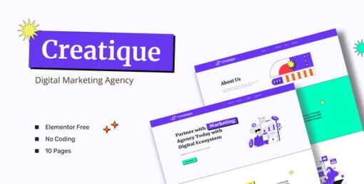 Creatique – Digital Marketing Agency Elementor Template Kit