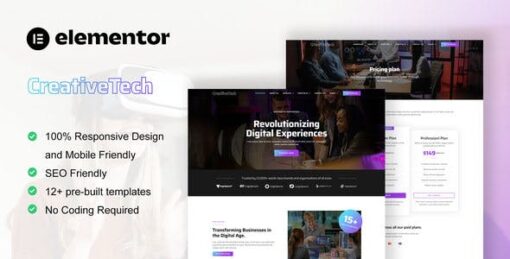 CreativeTech – Digital Marketing Agency Elementor Template Kit