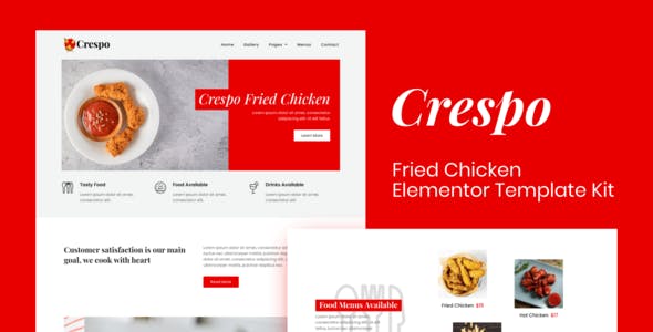 Crespo – Fast Food Restaurant Elementor Template Kit Crespo – Fast Food Restaurant Elementor Template Kit