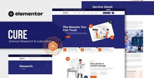 Cure – Science Research & Laboratory Elementor Template Kit