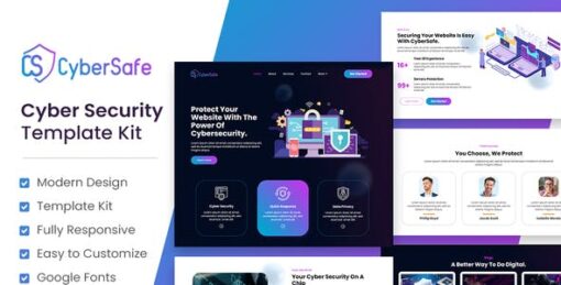 CyberSafe – Cyber Security Service Elementor Template Kit