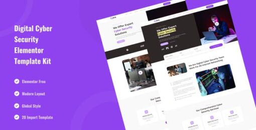 Cybra – Digital Cyber Security Elementor Template Kit