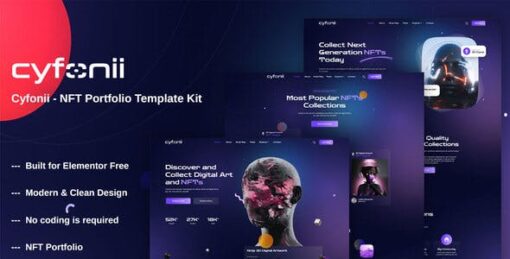 Cyfonii – NFT Digital Asset Agency Portfolio Elementor Template Kit
