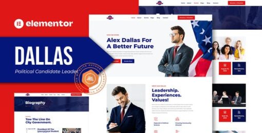 Dallas – Political Candidate Leader Elementor Teamplate Kit