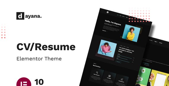 Dayana – Resume Elementor Pro Template Kit Dayana – Resume Elementor Pro Template Kit