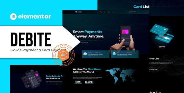 Debite – Card Payment & Online Payment Elementor Template Kit Debite – Card Payment & Online Payment Elementor Template Kit