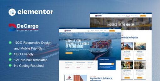 DeCargo – Logistics & Transportation Services Elementor Template Kit