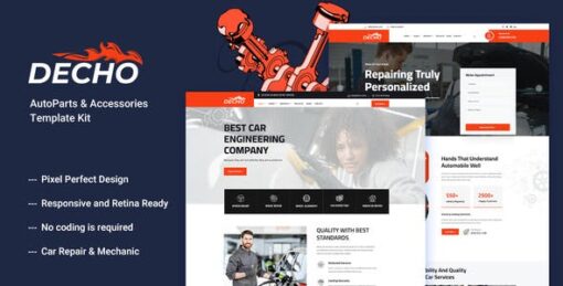 Decho – Car Repair Mechanic Elementor Template Kit
