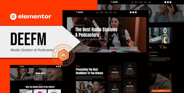 DeeFM – Radio Station & Podcaster Elementor Pro Template Kit DeeFM – Radio Station & Podcaster Elementor Pro Template Kit