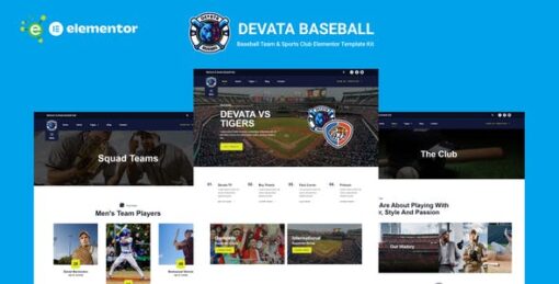 Devata – Baseball Team & Sports Club Elementor Template Kit