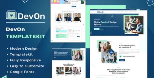 DevOn | Digital Product Design Agency Elementor Template Kit