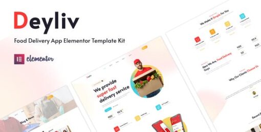 Deyliv – Food Delivery App Elementor Template Kit