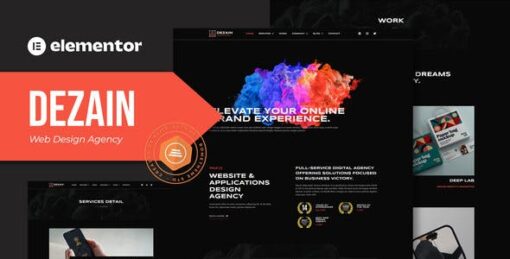 Dezain – Web Design Agency Elementor Pro Template Kit